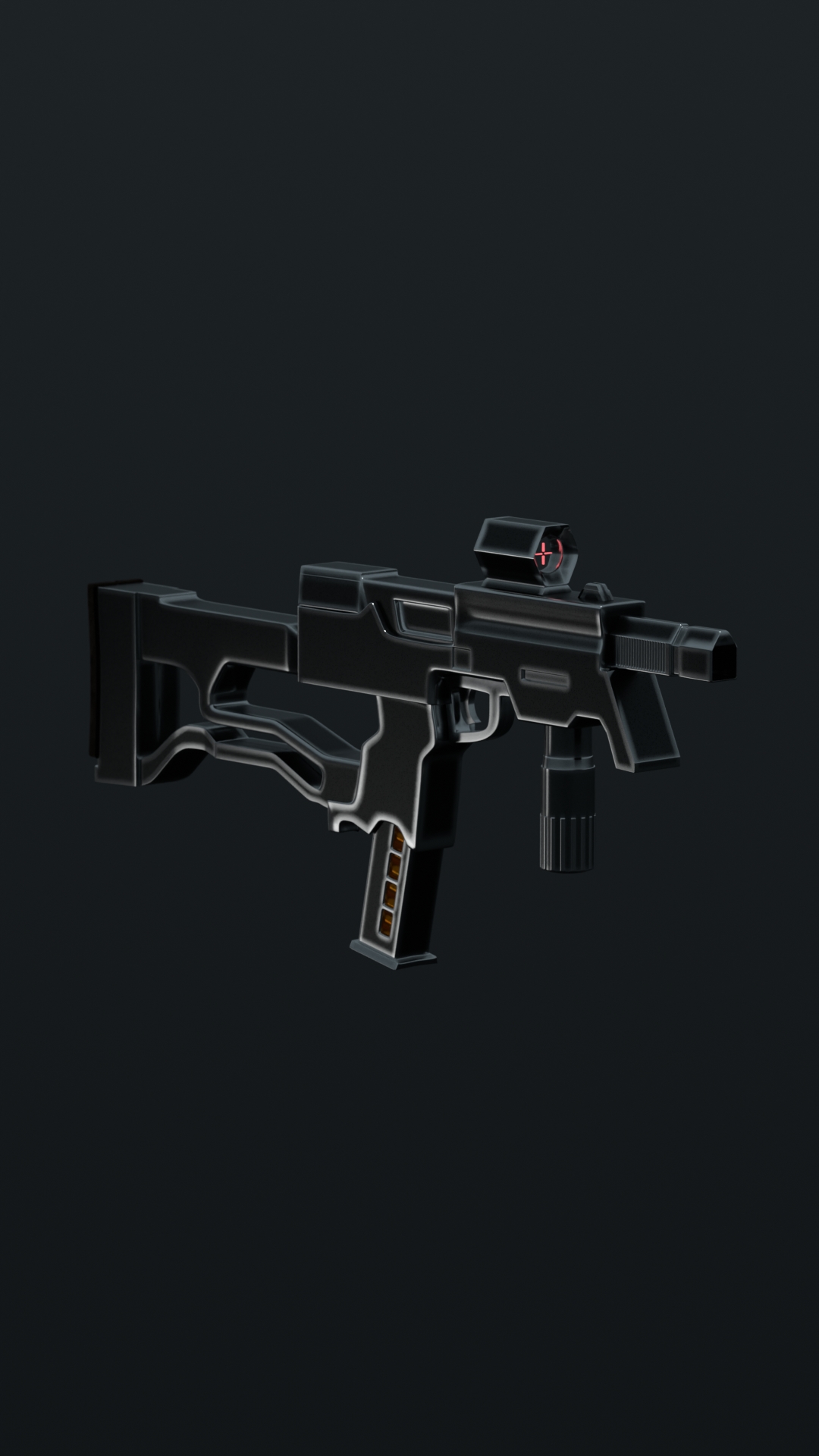 MiniGun noir avec viseur croix rouge